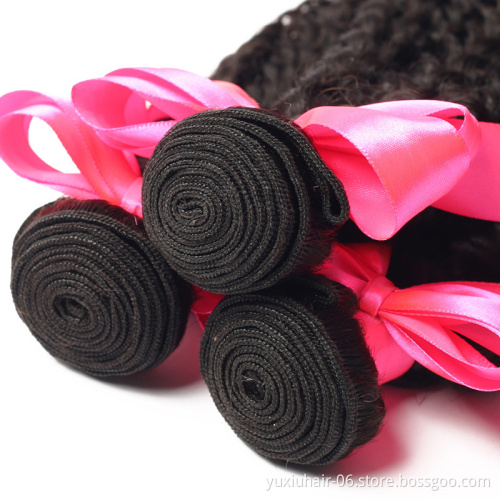 Natural Color 9-10A Grade Raw Remy Hair Extension Cuticle Aligned Human Hair Bundles Curly 8-40Inches Long Virgin Hair